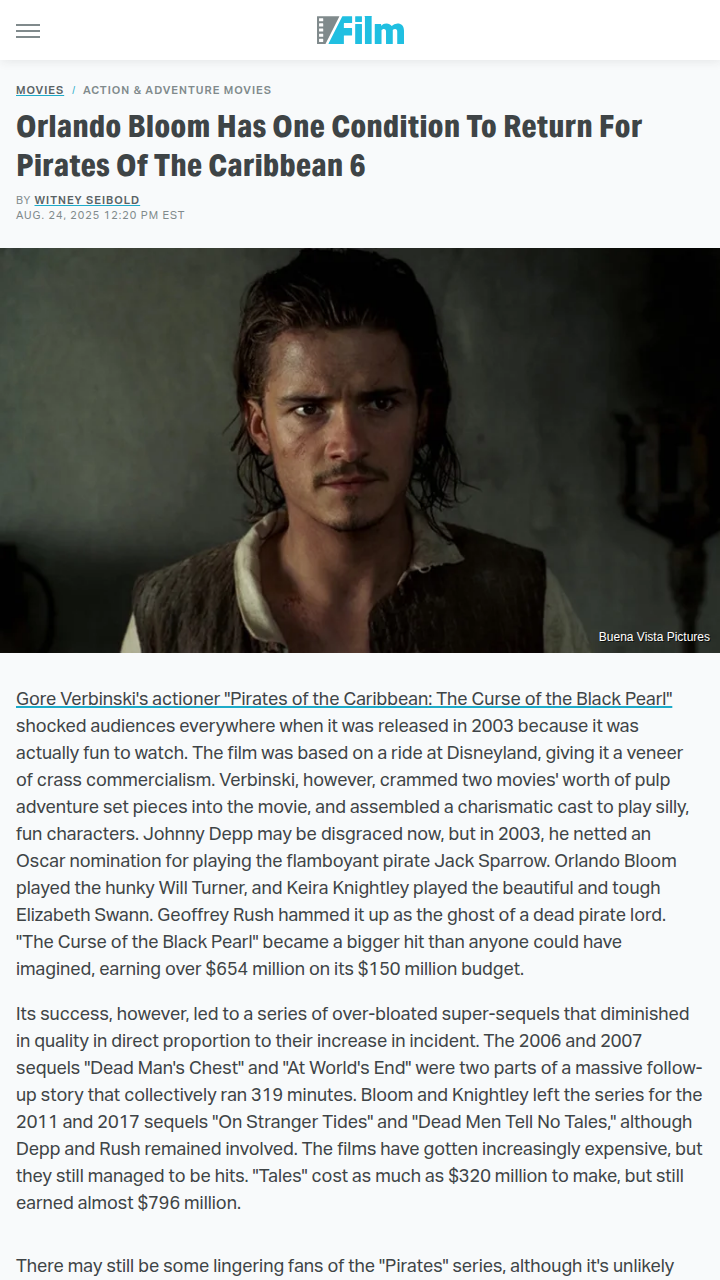 Orlando Bloom’s Pirates Comeback? Only If… 🏴‍☠️