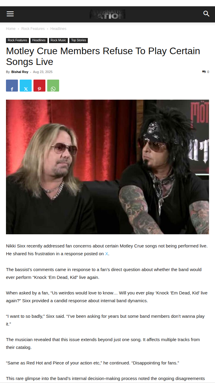 Motley Crue Setlist Drama Unfolds 🎸