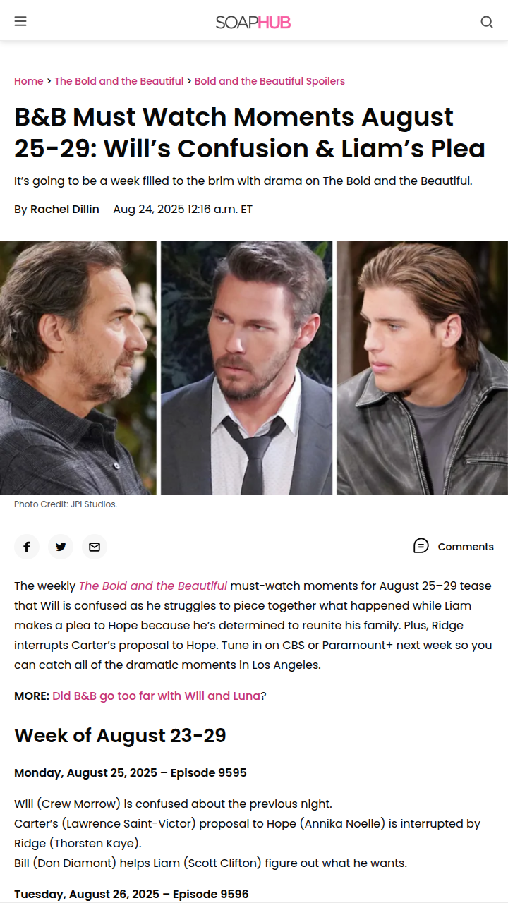 Ridge Crashes Carter’s Proposal! 😱