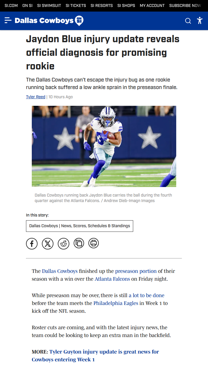 Rookie Jaydon Blue’s ankle sprain shakes up Cowboys’ plans