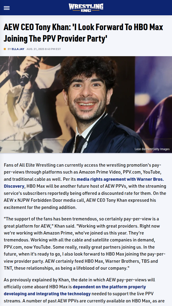 HBO Max Set to Shake Up AEW PPVs Soon!