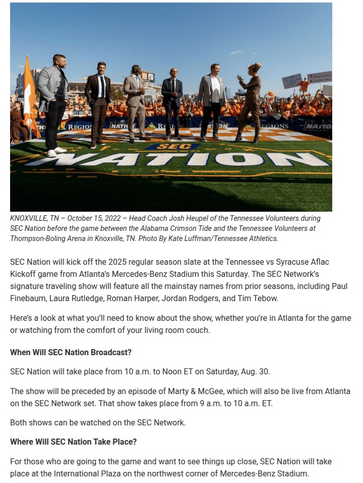 Tennessee fans take over Atlanta for SEC Nation