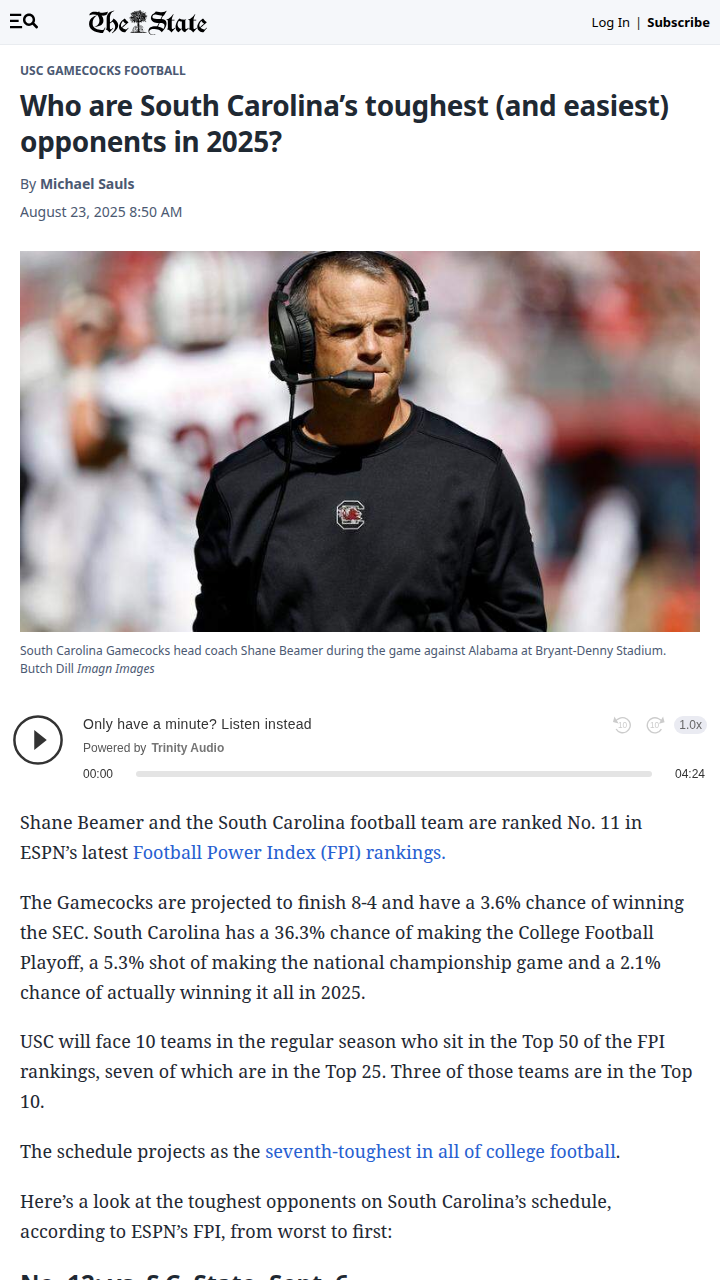South Carolina faces a brutal 2025 football gauntlet