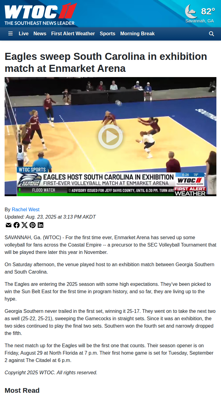 Eagles dominate at Enmarket Arena debut