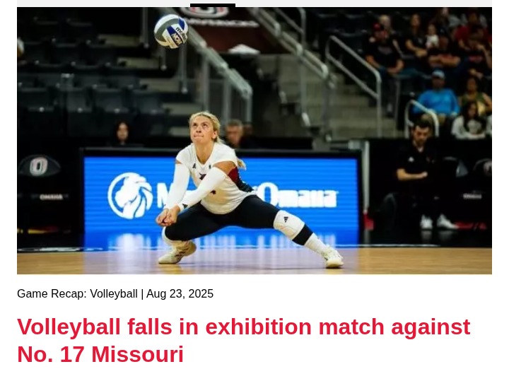 Omaha volleyball shows grit against top-ranked Missouri