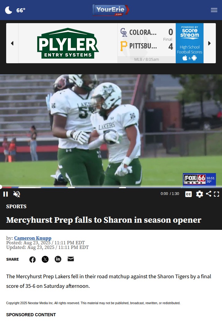 Sharon Tigers dominate Mercyhurst Prep opener