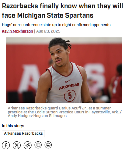 Razorbacks set for epic showdowns this season