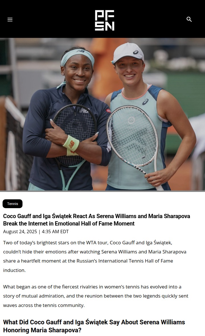 Serena & Sharapova’s Hug: Rivalry to Respect