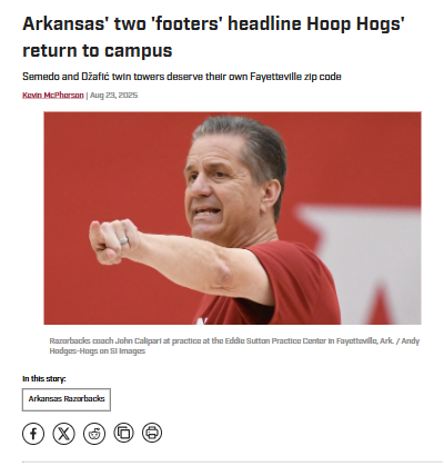 Arkansas Razorbacks welcome two towering newcomers