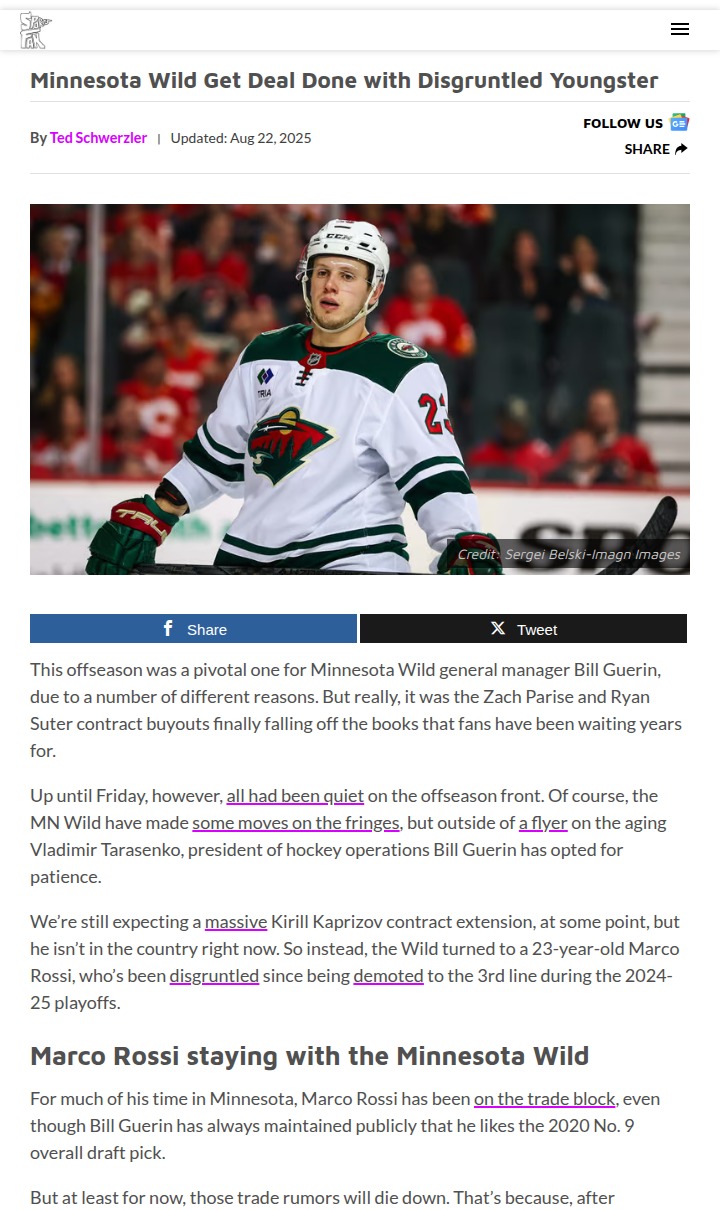Wild finally lock in Marco Rossi—what’s next?
