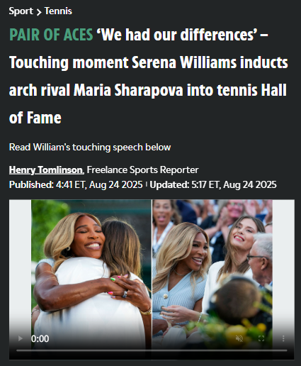 Queen Serena Welcomes Ice Queen to Hall of Fame