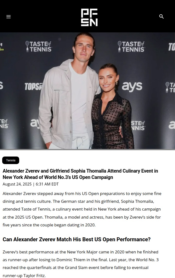 Sascha & Sophia Hit NYC Before US Open Showdown