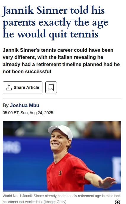Sinner Nearly Quit Tennis at 24—What If?