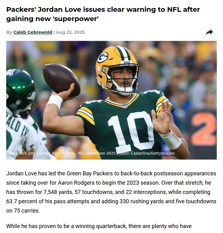 Jordan Love’s New ‘Superpower’—Rival QBs Beware!
