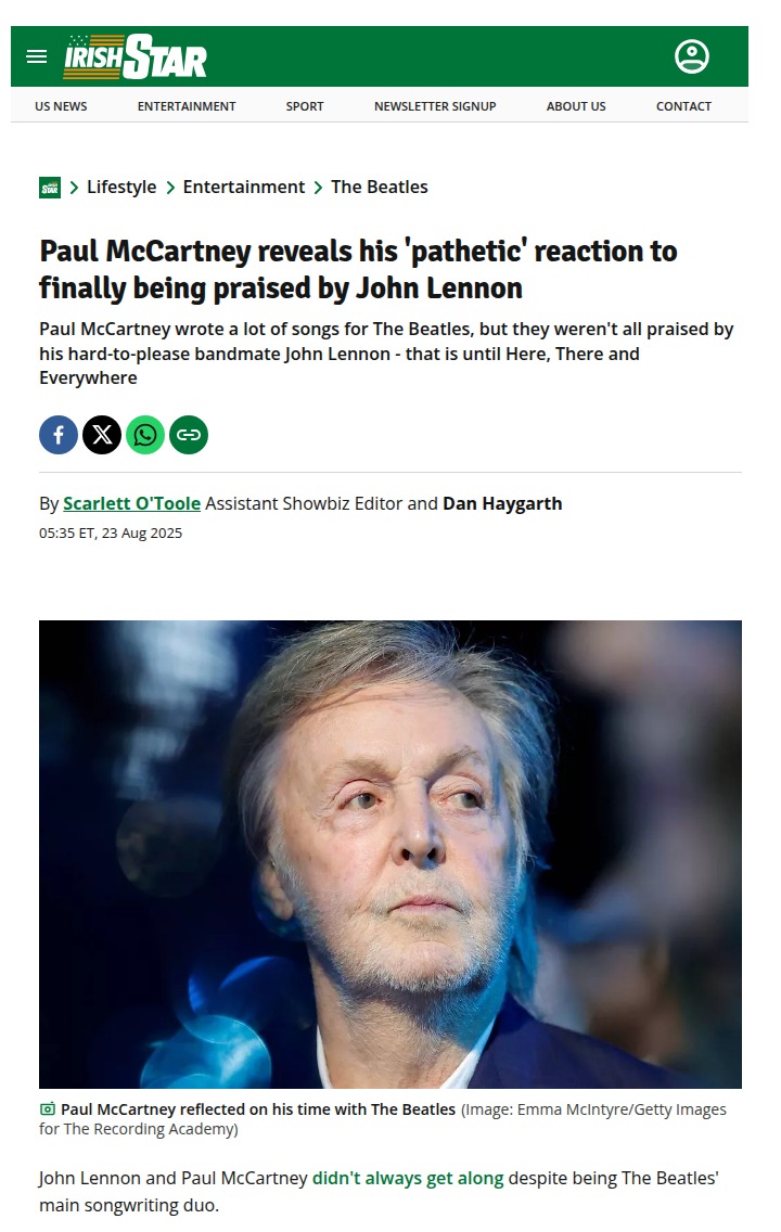 Paul’s 'Pathetic' Lennon Praise Confession 😂
