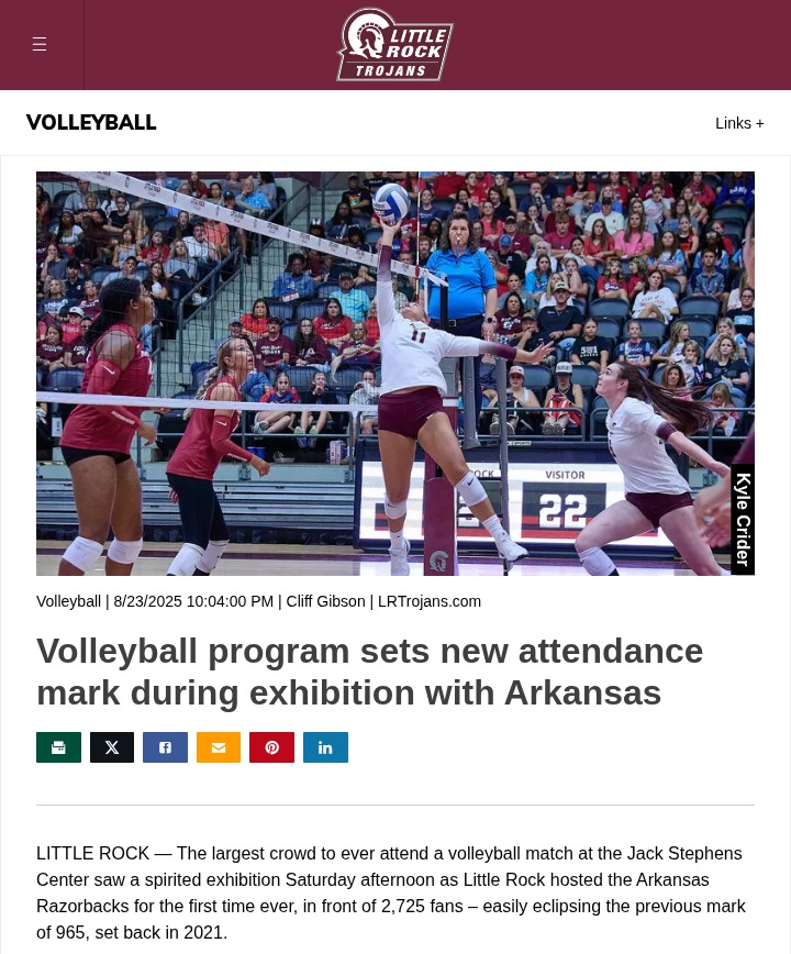 Little Rock volleyball shatters attendance record