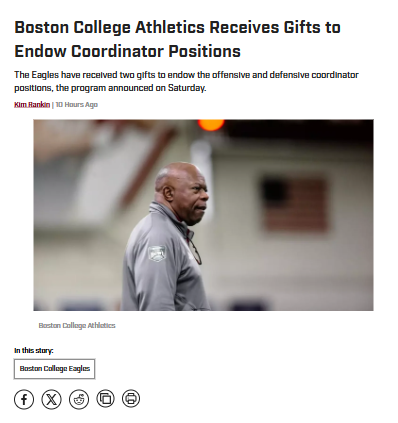 Boston College football gets major boost