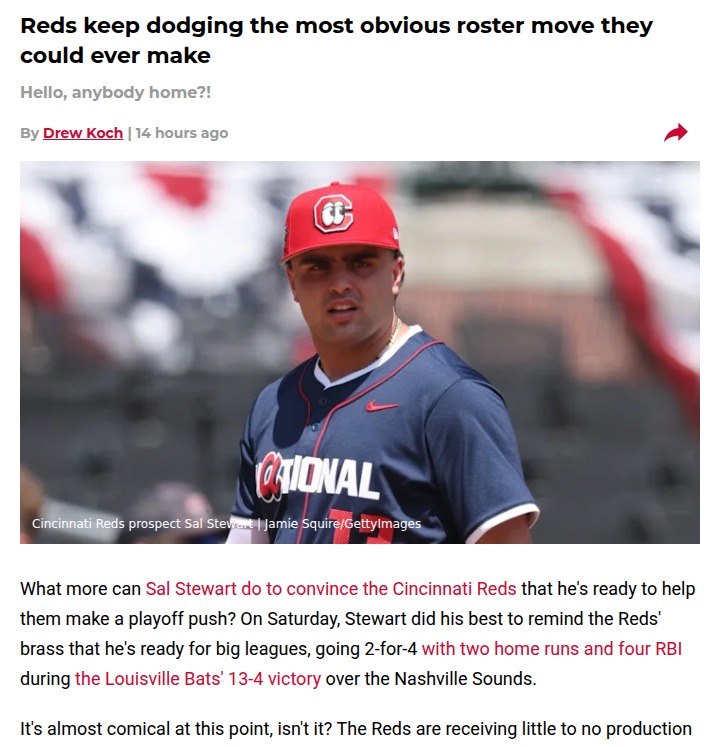 Is Sal Stewart the Spark the Reds Need?