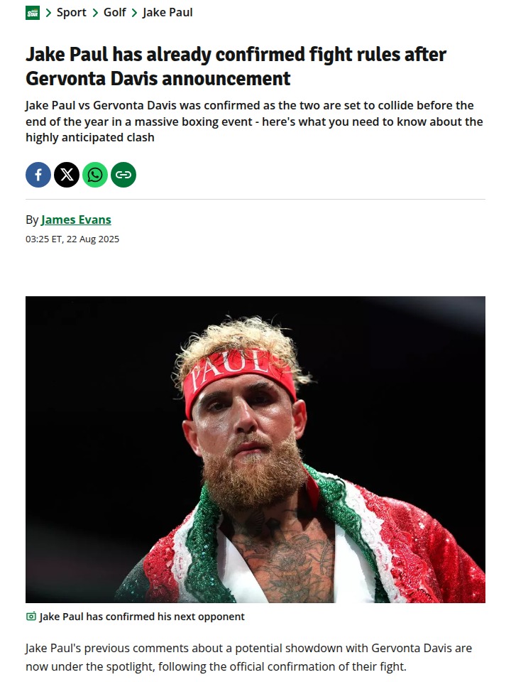 Paul vs. Tank: Exhibition Rules Confirmed!