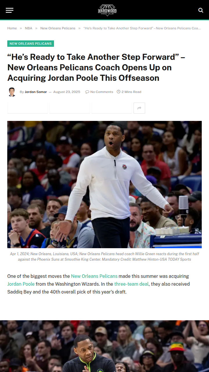 Jordan Poole’s arrival could shake up New Orleans