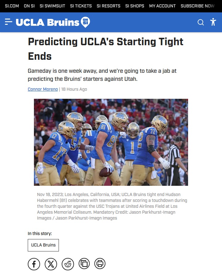 UCLA’s tight end lineup could surprise fans