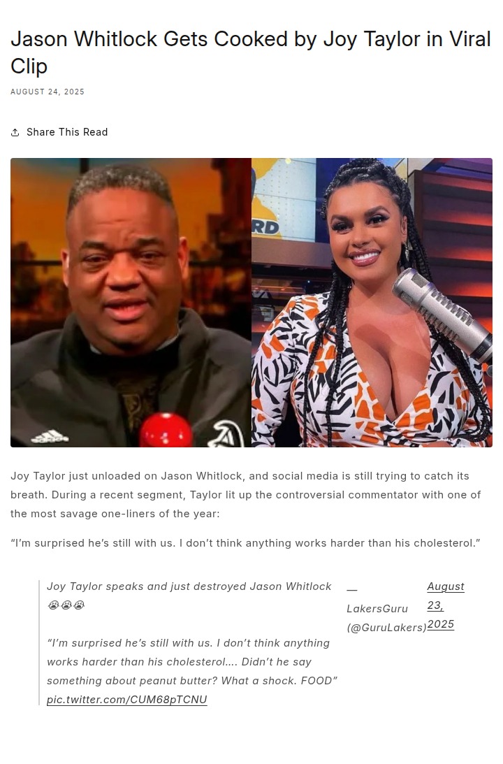 Whitlock Roasted: Joy Taylor's Viral Burn