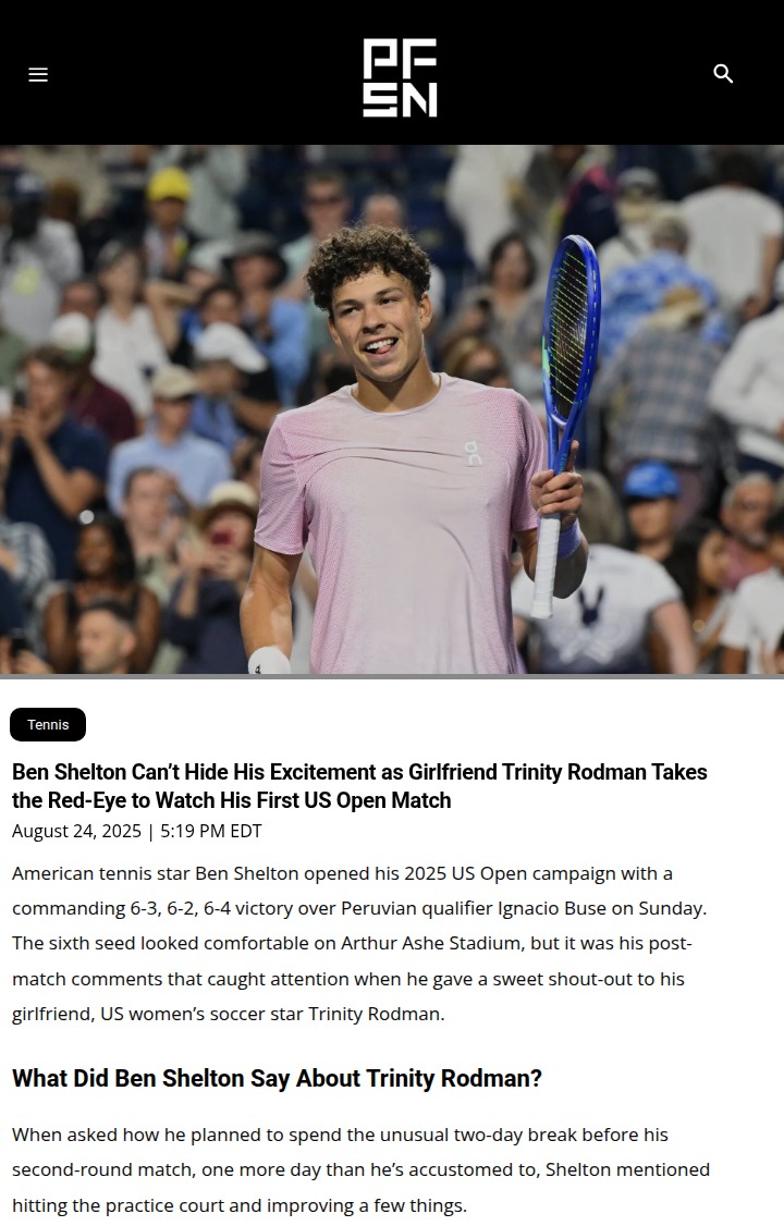 Shelton Dominates US Open Opener, Rodman in Stands