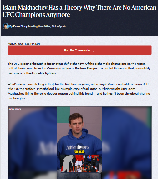 Why No American UFC Champs? Islam’s Take