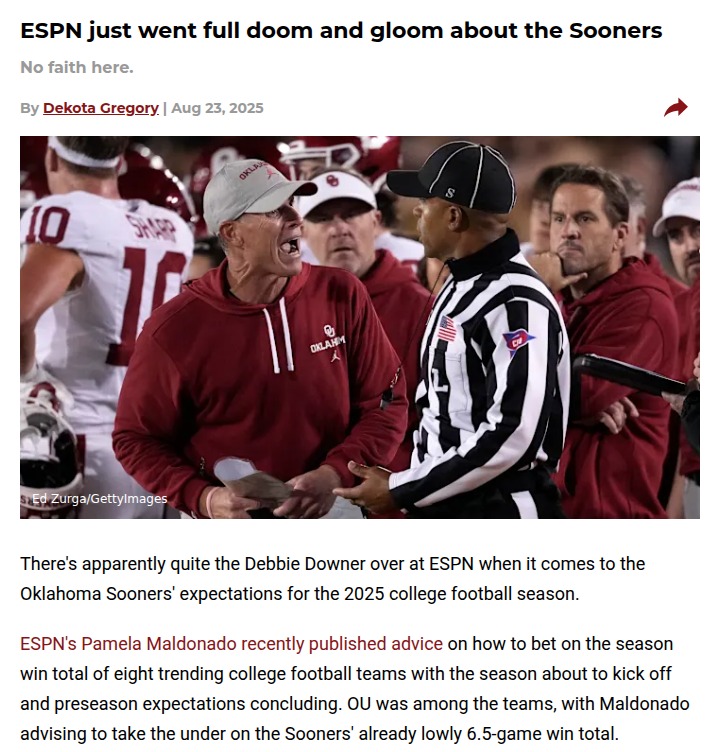 ESPN doubts Sooners—do you agree?