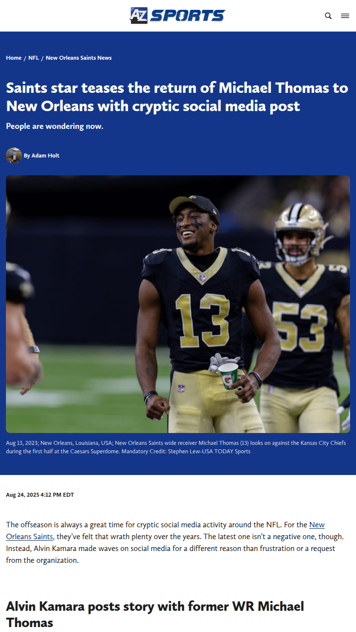 Michael Thomas comeback rumors swirl in New Orleans