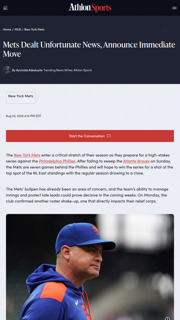 Mets bullpen faces tough test vs Phillies