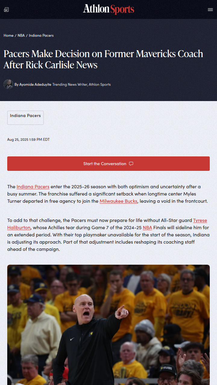 Pacers shake up coaching staff after tough offseason