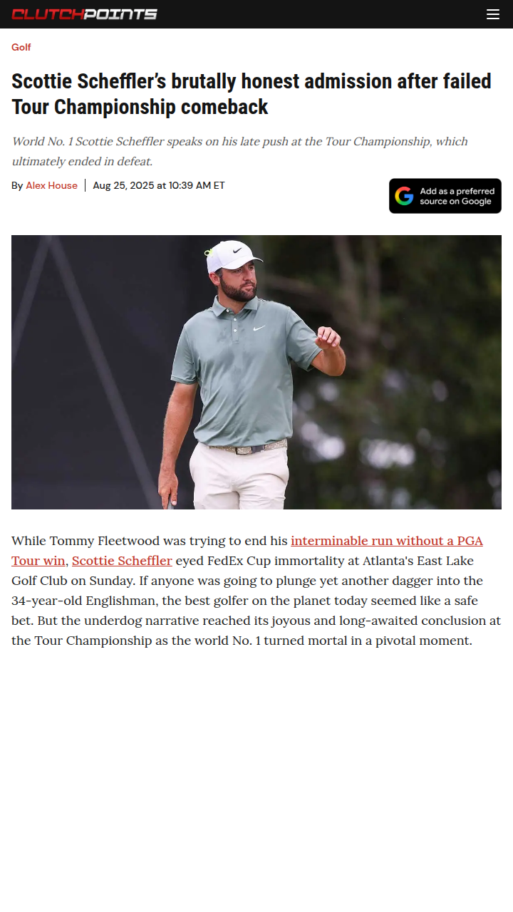 Fleetwood Ends Drought as Scheffler Stumbles