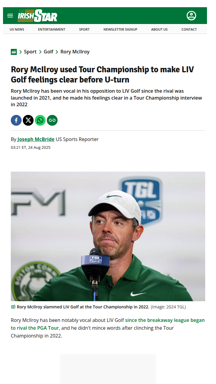 Rory’s LIV Golf U-turn: Rivalry or Reality?