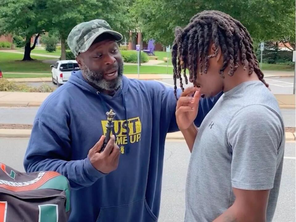 Dad’s emotional college send-off sparks viral moment
