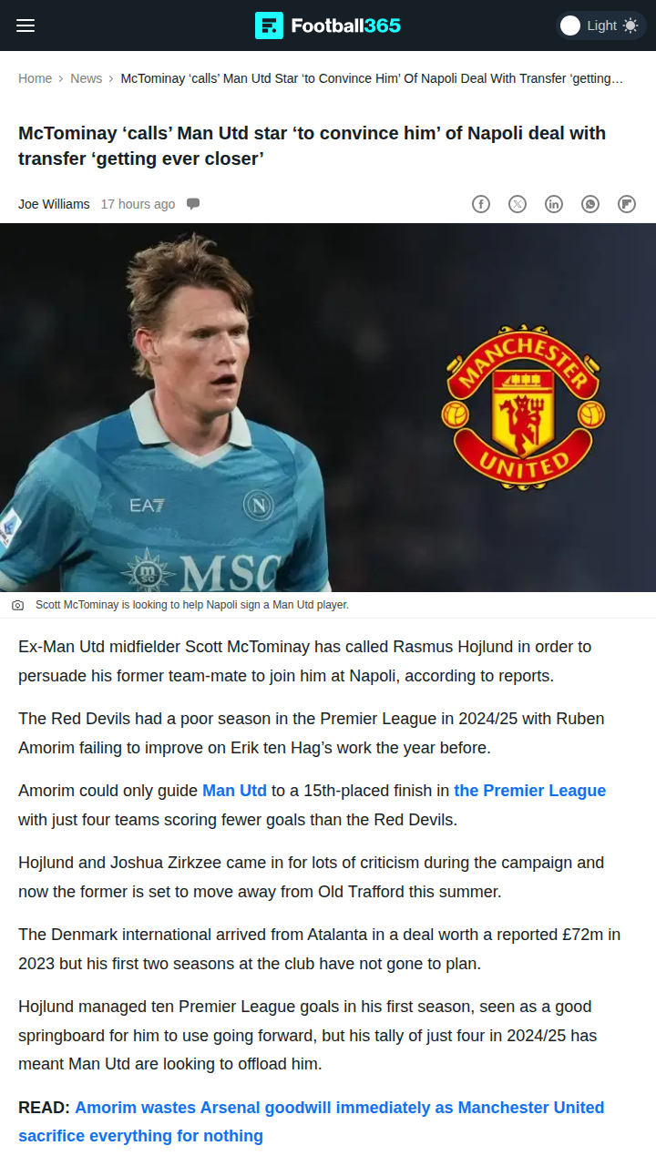 McSauce Recruits Hojlund for Napoli Move?