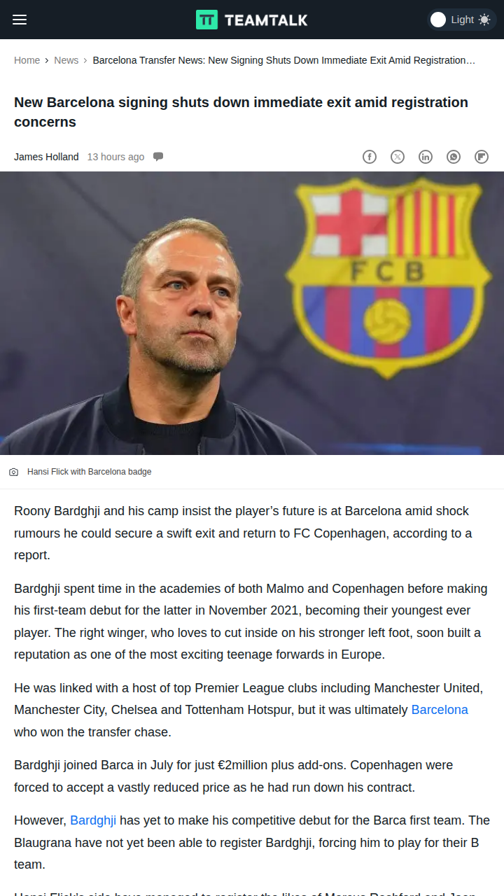 Barca’s Wonderkid Roony Shuts Down Exit Rumors