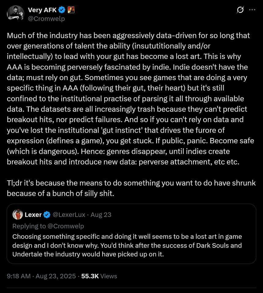Why AAA Games Chase Indie Instincts