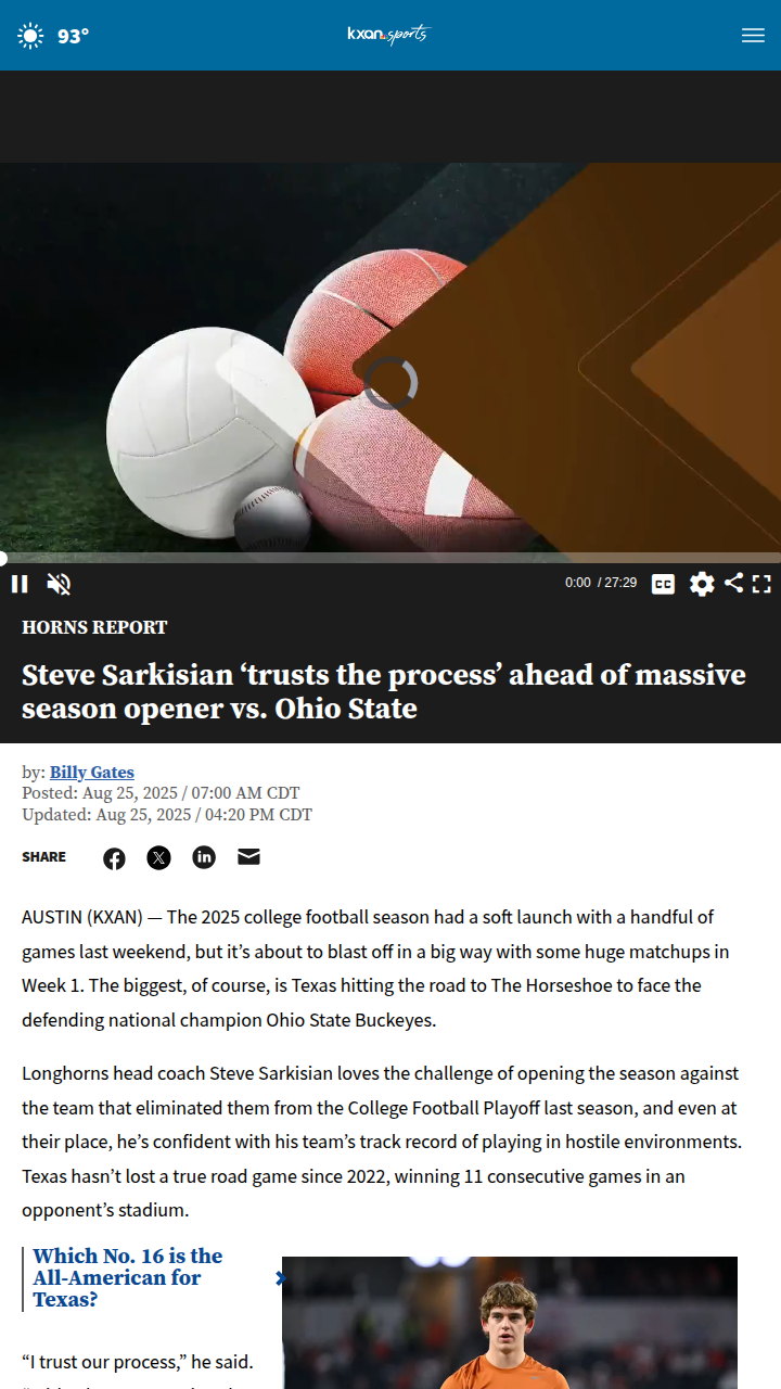Texas vs Ohio State: Arch Manning’s Big Test