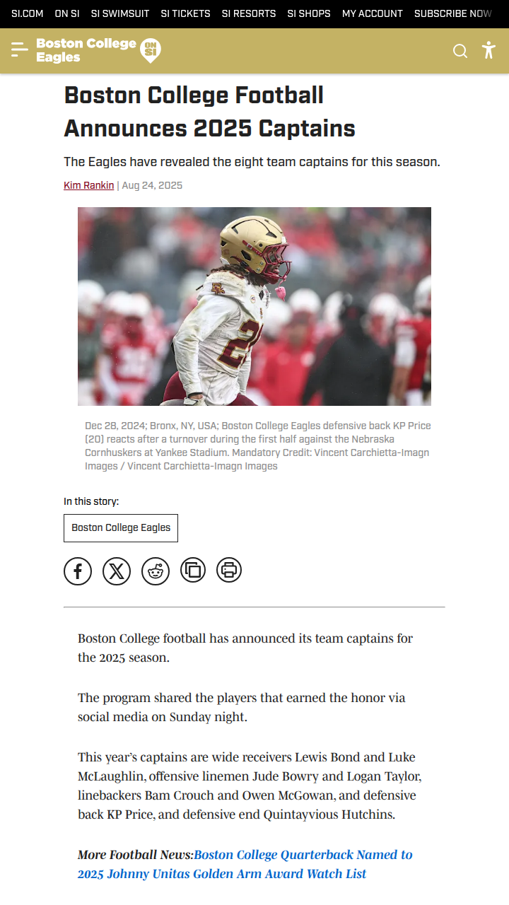 Meet Boston College’s new football captains