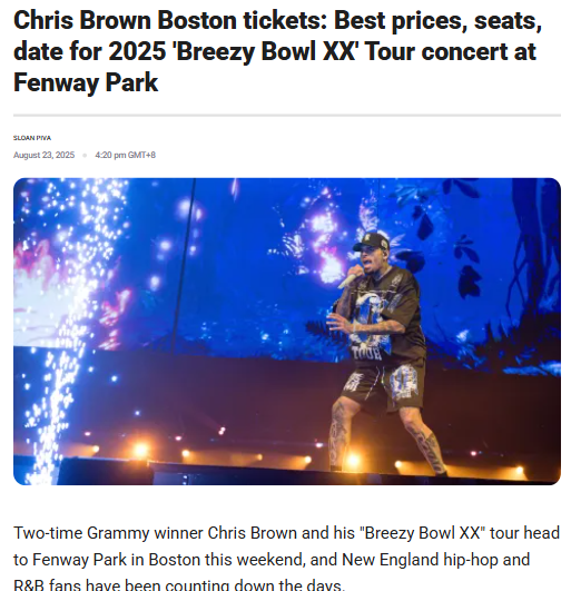 Chris Brown’s Fenway Park concert: What to know
