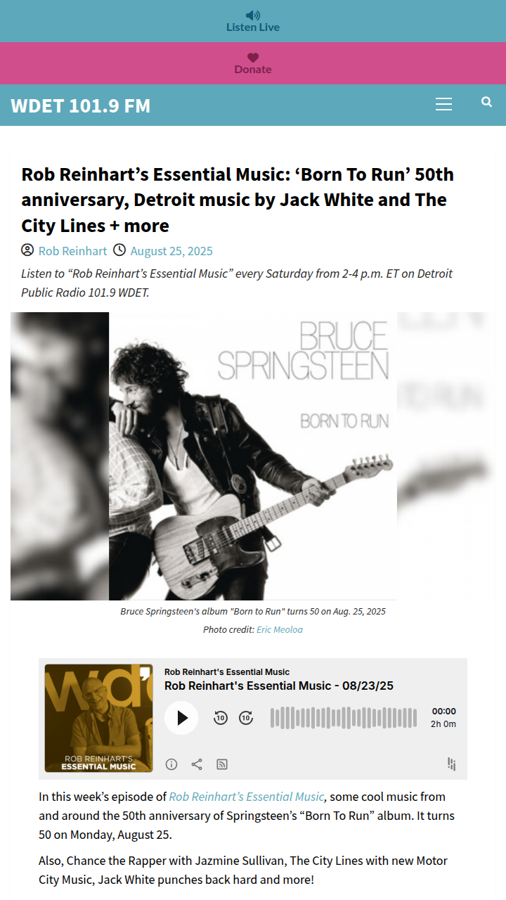 Jack White brings Detroit energy to Essential Music