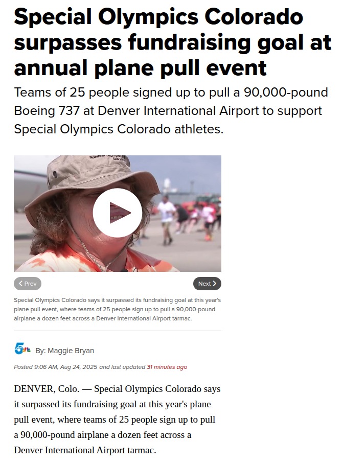 Colorado’s plane pull smashes fundraising record
