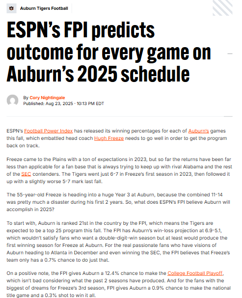 Auburn’s 2025 football odds: Can Freeze turn it around?