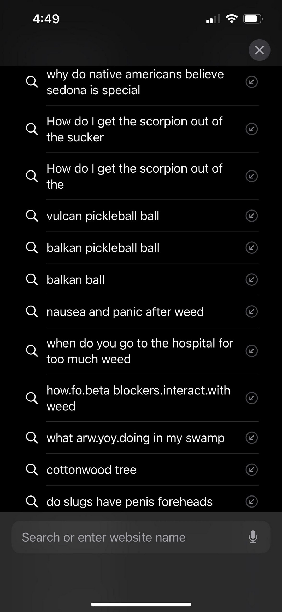 My wife’s Google search history from her girls’ trip last weekend😆