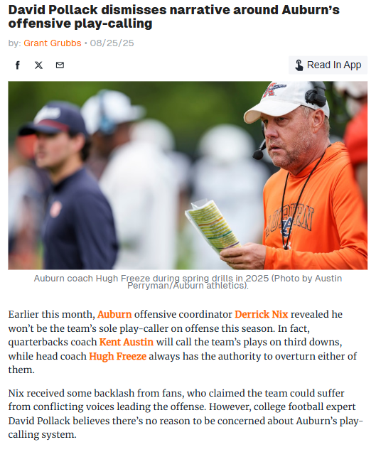 Auburn football’s play-calling drama is overblown