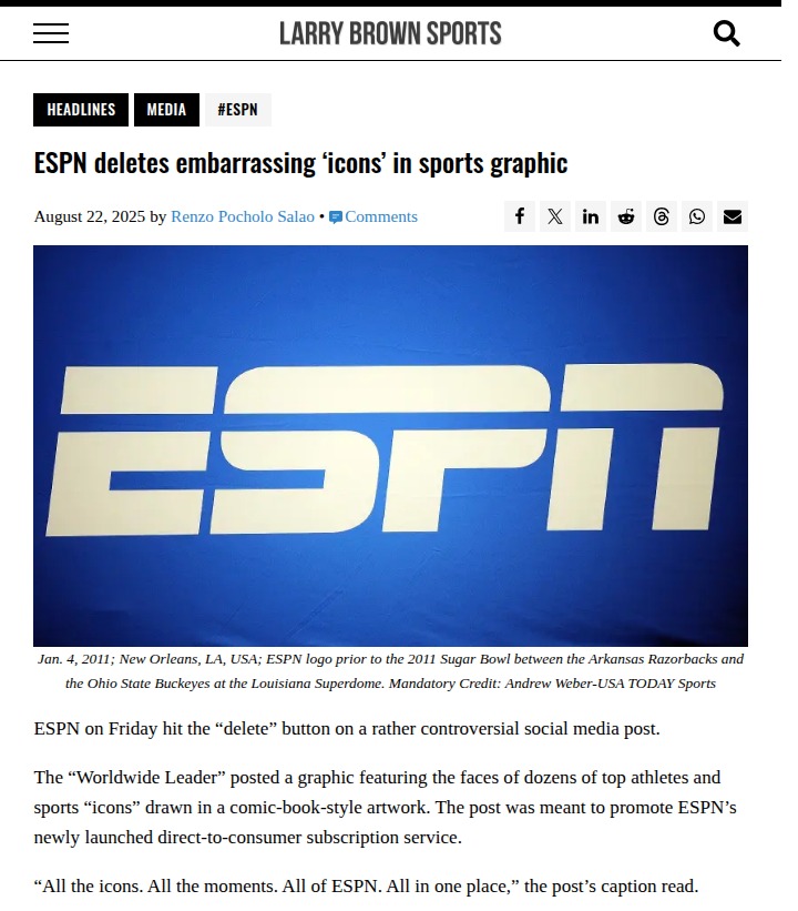 ESPN’s ‘Icons’ Graphic Sparks Fan Debate