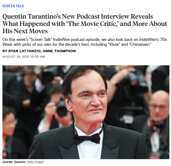 Tarantino Drops Bombshells on Podcast 🎬