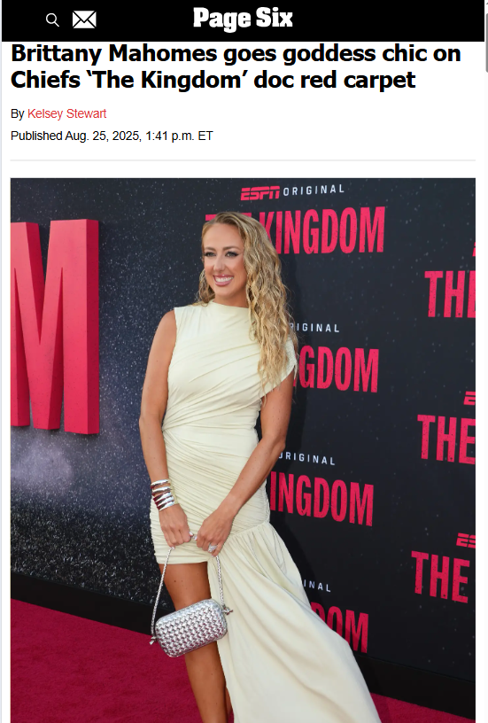 Brittany Mahomes stuns at Chiefs doc premiere
