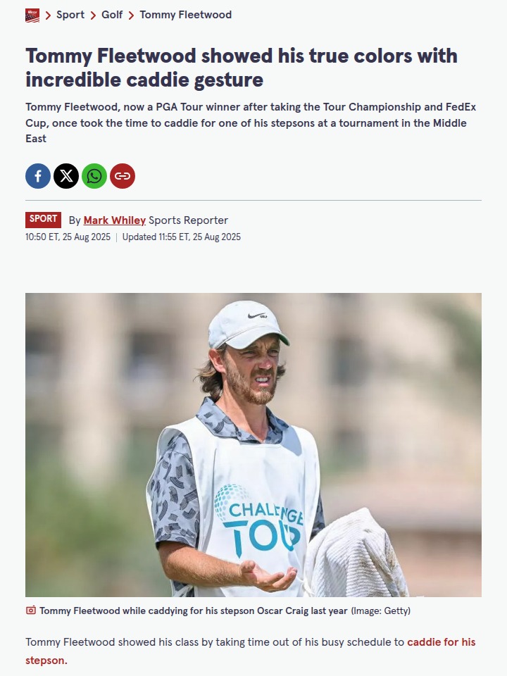 Fleetwood’s Family Win: Caddie Gesture Shines